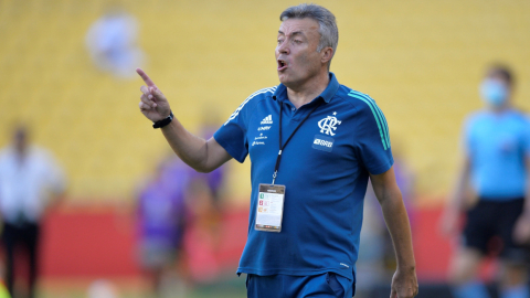 El entrenador de Flamengo, durante el partido ante Barcelona, en Guayaquil, el 22 de septiembre de 2020.