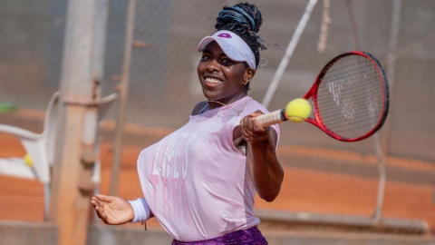 Mell Reasco en una sesión de entrenamiento en la academia de Rafael Nadal, en Mallorca, el 22 de septiembre de 2020.