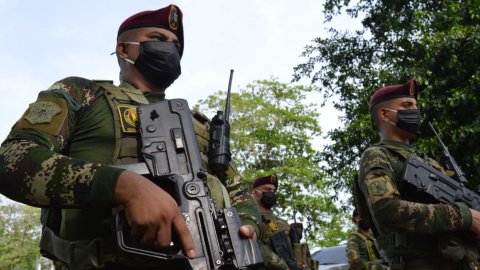 Soldados colombianos en el departamento de Nariño el pasado 20 de septiembre de 2020.