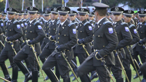 Cadetes de la Policía Nacional, el 2 de febrero de 2020. 