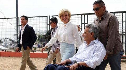 La alcaldesa Cynthia Viteri junto al presidente Lenín Moreno en un acto oficial, el pasado 24 de julio de 2019.