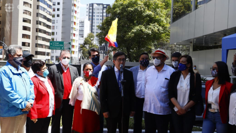 César Montúfar y Julio Villacreses inscribieron su binomio presidencial por la alianza Concertación - Partido Socialista, el 5 de octubre de 2020.