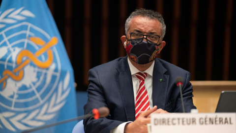 Tedros Adhanom Ghebreyesus, director de la Organización Mundial de la Salud (OMS) durante una reunión en Ginebra el 5 de octubre de 2020.