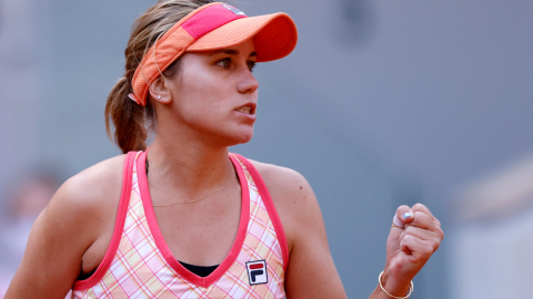 Sofia Kenin en el partido de cuartos de final durante el torneo de tenis Abierto de Francia, este miércoles 7 de octubre de 2020.