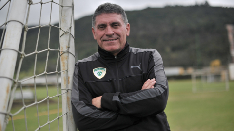 Luis Fernando Suárez, después de un entrenamiento con La Equidad Seguros, en 2017, en Bogotá.