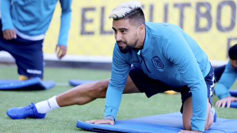 Christian Noboa durante un entrenamiento en la Casa de la Selección, en Quito, el viernes 9 de octubre de 2020.