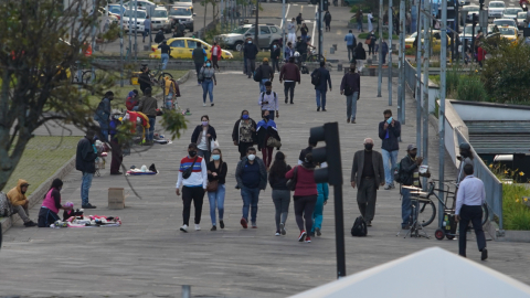 Vista general de la avenida Naciones Unidas de Quito, el 7 de octubre de 2020.