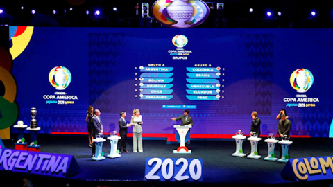 Ceremonia de sorteo de la Copa América, el 3 de diciembre de 2019, en Cartagena.