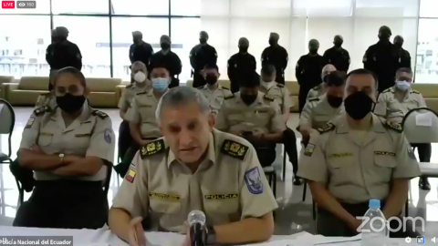 El comandante general de la Policía, Patricio Carrillo, durante su comparecencia ante la Comisión de Fiscalización el 28 de octubre de 2020.