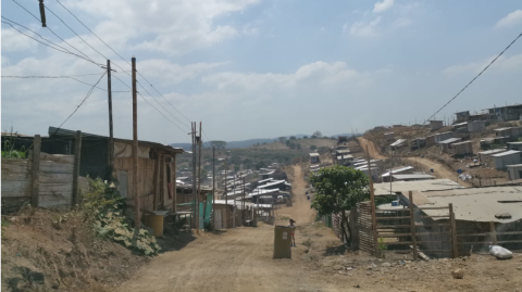 Vista general de Cañaveral, una de las cooperativas que componen Monte Sinaí, en Guayaquil, el 19 de agosto de 2020.