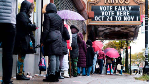 Centro de votación anticipada en Brooklyn, Nueva York, el 30 de octubre de 2020.