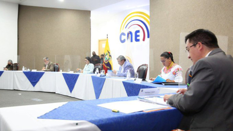 El Pleno del CNE, en sesión del 30 de octubre de 2020.