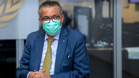 El director general de la Organización Mundial de la Salud (OMS), Tedros Adhanom Ghebreyesus, el 30 de octubre de 2020. 