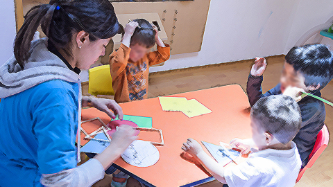 Niños con autismo reciben terapia durante la pandemia del Covid-19, el 20 de octubre de 2020.