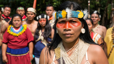 La lideresa huaorani, Nemonte Nenquimo, en la provincia de Pastaza.