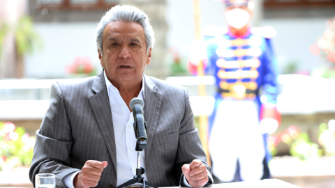 El presidente Lenín Moreno en el Palacio de Carondelet, en Quito, el 30 de septiembre de 2020. 