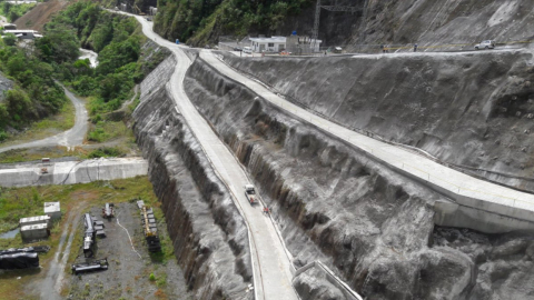 Una vista panorámica del proyecto Toachi – Pilatón, el 29 de junio de 2019.