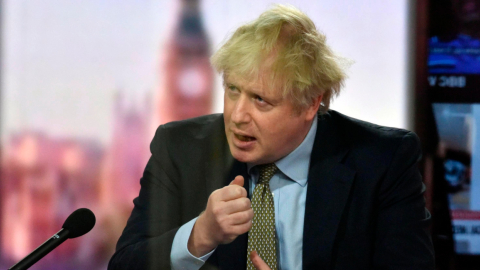 El primer ministro de Inglaterra, Boris Johnson, durante una rueda de prensa, el 3 de enero de 2021.