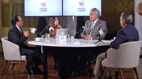 El presidente de la República, Lenín Moreno, durante el programa 'De frente con el Presidente', el 6 de enero de 2021.