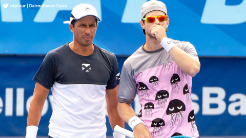 Gonzalo Escobar y Ariel Behar durante su participación en el Delray Beach Open.