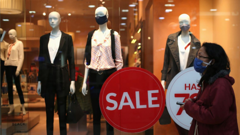 Fotografía de un centro comercial en medio de la pandemia de coronavirus en Bogotá, Colombia. 3 de julio de 2020.