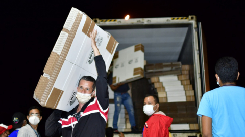 El 3 de febrero de 2021, los kits electorales para Manabí arribaron al Centro de Procesamiento Electoral de Montecristi.