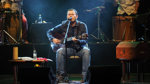 Álvaro Bermeo durante su concierto solista, el pasado 4 de febrero de 2021, en el Teatro Nacional Sucre.