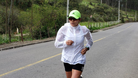 La atleta ecuatoriana, Paola Bonilla, en uno de sus entrenamientos.