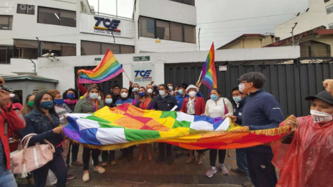 El candidato presidencial por Pachakutik, Yaku Pérez, en el Tribunal Contencioso Electoral, Quito, 1 de marzo de 2021.