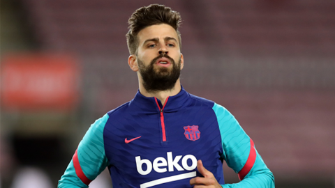 Gerard Piqué, jugador del FC Barcelona, previo al partido ante el Sevilla por Copa del Rey, el miércoles 3 de marzo de 2021.