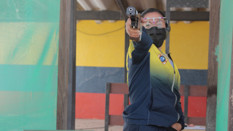 La deportista ecuatoriana Diana Durango en uno de sus entrenamientos.