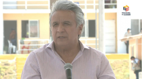 El presidente Lenín Moreno, en Manabí, el 31 de marzo de 2021. 