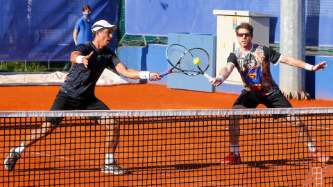 Gonzalo Escobar y Ariel Behar en los cuartos de final de dobles del Serbia Open 2021. 