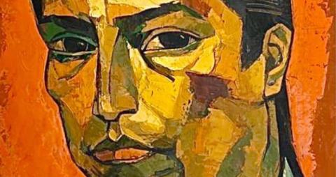 Retrato de Jesús Fichamba hecho por el pintor ecuatoriano Oswaldo Guayasamín.