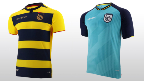 Las nuevas camisetas que la selección ecuatoriana usará en la Copa América 2021. 