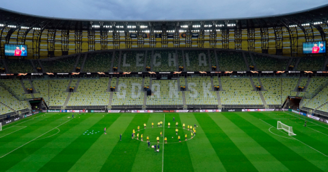 Los jugadores del Villarrreal entrenan en el Gdansk, Polonia previo a la final de la Europa League.