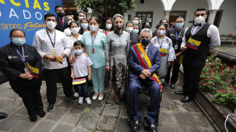 El presidente Lenín Moreno, en Carondelet, antes de dejar su cargo, el 24 de mayo de 2021.