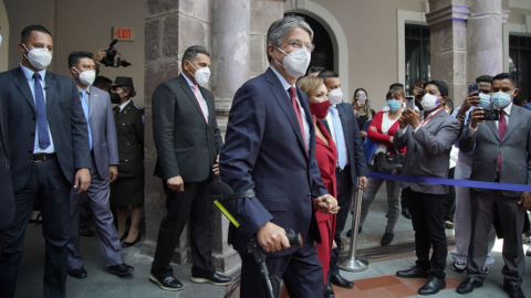 Guillermo Lasso, presidente electo, en el evento entrega de credenciales por parte del CNE. Quito, 19 de mayo de 2021.