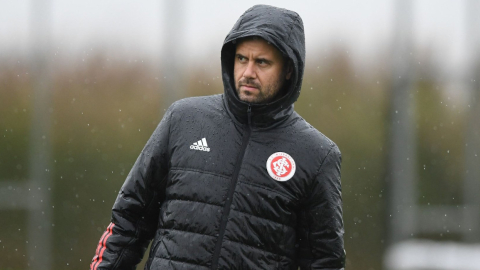 Miguel Ángel Ramírez, durante un entrenamiento en el complejo deportivo de Inter de Porto Alegre, en marzo de 2021.