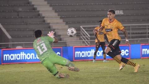 Carlos Garcés, del Barcelona SC, durante el partido de la Supercopa Ecuador ante 9 de Octubre el 22 de junio de 2021. 