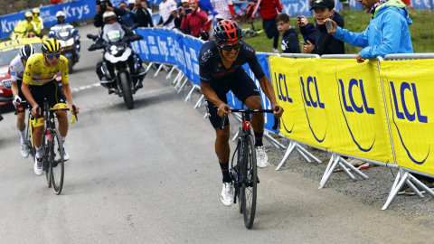 El ciclista ecuatoriano  durante la Etapa 17 del Tour de Francia, el miércoles 14 de julio de 2021. 