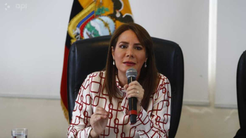 Viana Maino, ministra de telecomunicaciones, en rueda de prensa el 22 de julio de 2021.