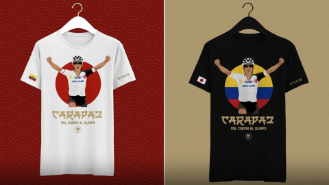 Así son los diseños de las camisetas de la Tienda Richard Carapaz, en honor al oro olímpico