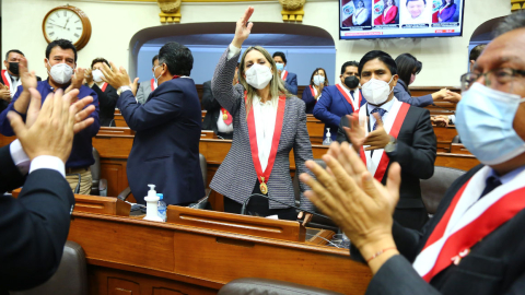 La congresista María del Carmen Alva, de Acción Popular, fue electa como presidenta del Poder Legislativo, Lima 26 de julio de 2021