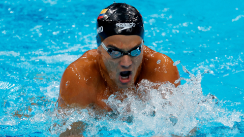 El ecuatoriano Tomás Peribonio compite en la prueba masculina de 400m Estilo de Natación durante los Juegos Olímpicos, el sábado 24 de julio de 2021.