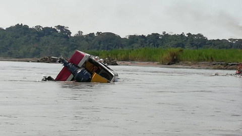 Hundimiento de una embarcación en el río Napo dejó seis fallecidos. 8 de agosto de 2021