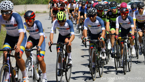 El equipo ecuatoriano durante la tercera etapa del Tour de Savoie, el 7 de agosto de 2021. 