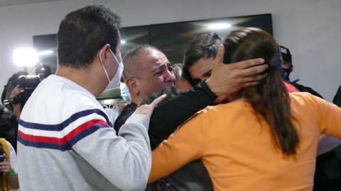 Carlos Arias, empresario secuestrado en Carchi, se reunió con su familia. 13 de agosto de 2021