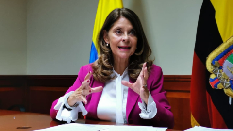 La vicepresidenta y canciller colombiana, Marta Lucía Ramírez, en Quito, el 3 de septiembre de 2021.