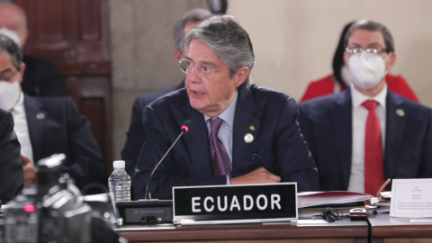 El presidente Guillermo Lasso durante la sexta cumbre de jefes de Estado de la Comunidad de Estados Latinoamericanos y Caribeños (Celac), en México, el 18 de septiembre de 2021.